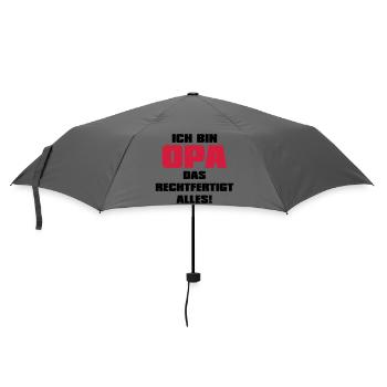 Ich bin Opa - Großvater Sprüche Geschenk Enkel Opi - Regenschirm (klein) - Grau - Vorne