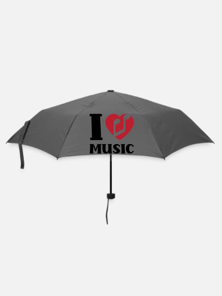 I love music - Regenschirm (klein) - Grau
