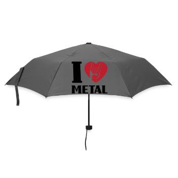 I love metal - Regenschirm (klein) - Grau - Vorne