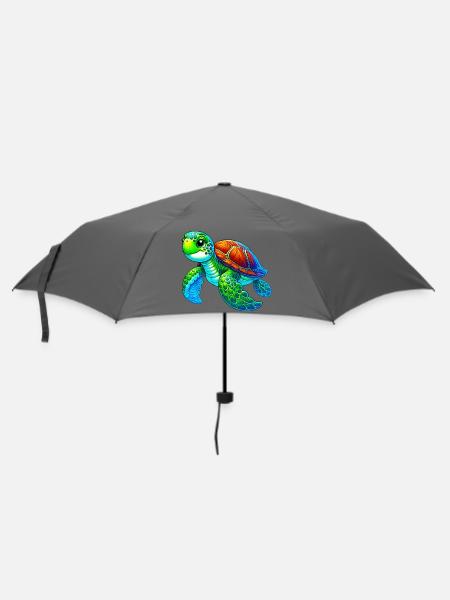 Schildkröte - Regenschirm (klein) - Grau