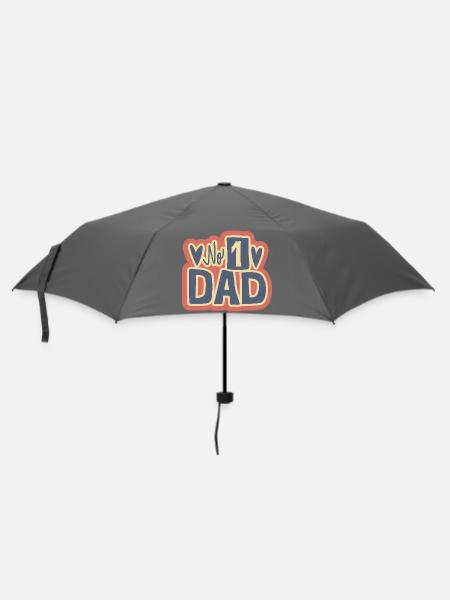 No 1 Dad Herz-Design - Regenschirm (klein) - Grau
