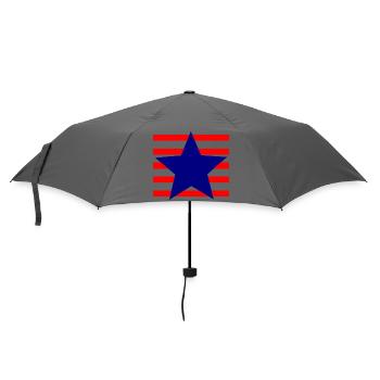 Patriotic star with red and black stripes - Umbrella (small) - grey - Front