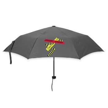 verschiedene Absperrbänder Gefahr und Vorsicht - Regenschirm (klein) - Grau - Vorne