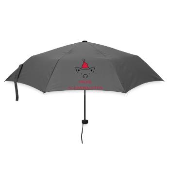 Frohe Weihnachten Schwein I Frohe Schweinachten - Regenschirm (klein) - Grau - Vorne