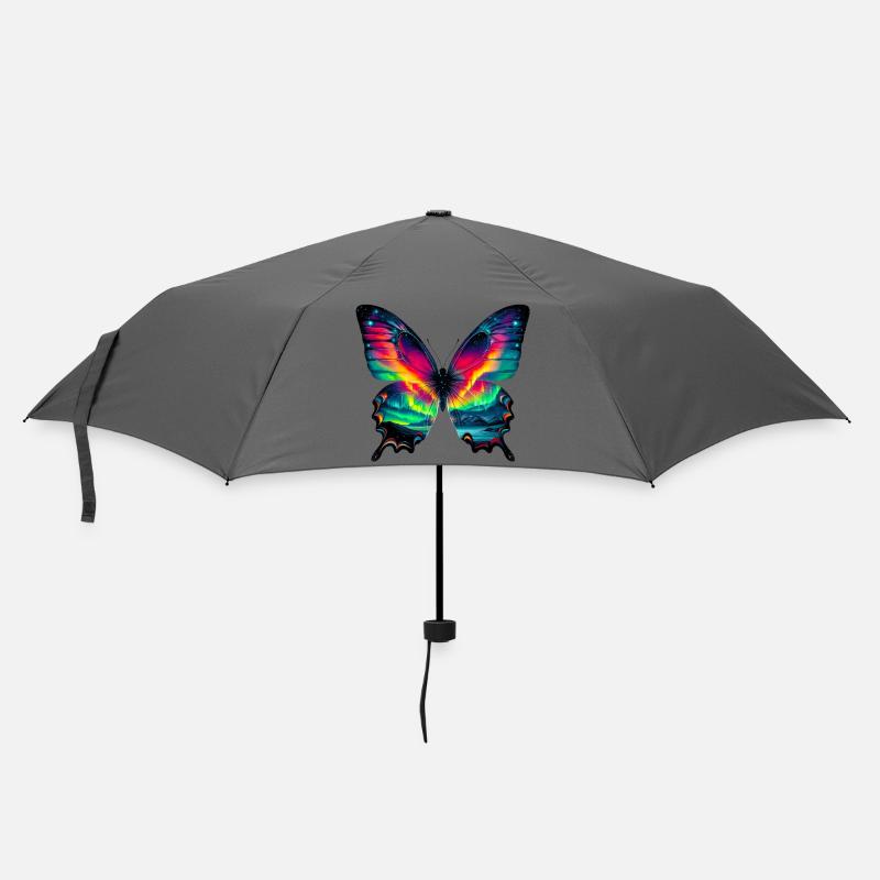 Schmetterling - Regenschirm (klein) - Grau