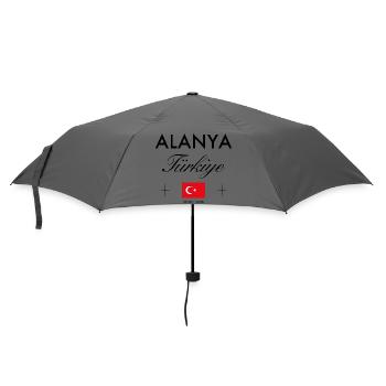 Alanya Türkei Koordinaten Reise Souvenir - Regenschirm (klein) - Grau - Vorne