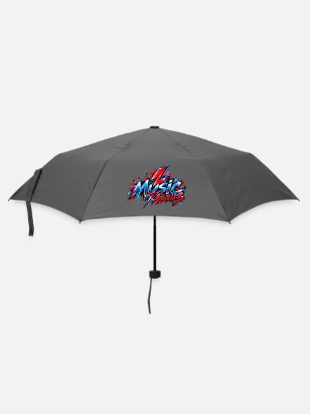 Music – Retro Lightning Bolt Design - Regenschirm (klein) - Grau