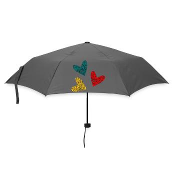 HERZ. HERZ. HEILIGER VALENTINSTAG. LIEBE. LIEBE. WEIHNACHTEN - Regenschirm (klein) - Grau - Vorne