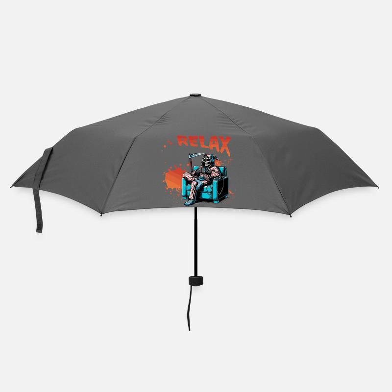 Relax-Skelett im Sessel - Regenschirm (klein) - Grau