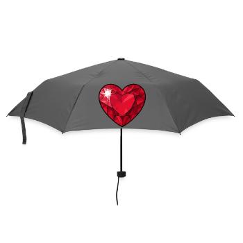 Ruby Crystal Heart - Umbrella (small) - grey - Front