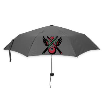 Billard Queue Acht Logo - Regenschirm (klein) - Grau - Vorne