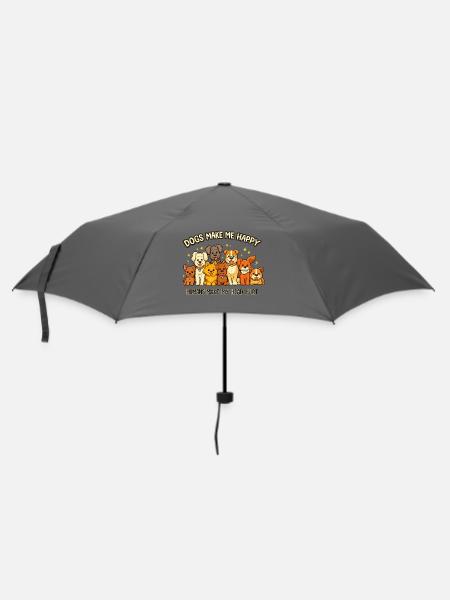 Hunde machen glücklich Hundebande - Regenschirm (klein) - Grau