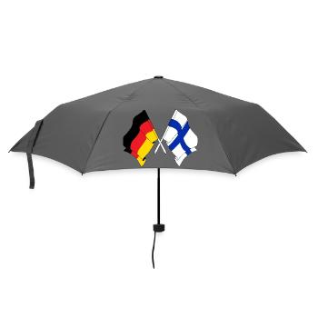 Two flags crossed of Germany, flag Finland - Umbrella (small) - grey - Front