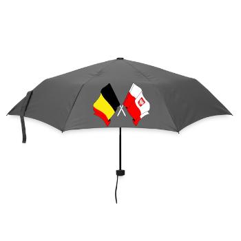 Flag Belgium, flag Poland - Umbrella (small) - grey - Front