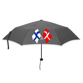 Flag Finland, flag Denmark - Umbrella (small) - grey - Front