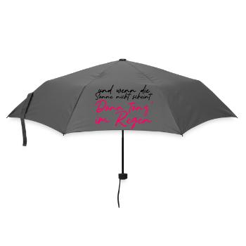 Tanz im Regen Neon Schriftzug - Regenschirm (klein) - Grau - Vorne
