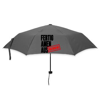 Fertig Amen Aus - Des Isch so Schwäbischer Spruch - Regenschirm (klein) - Grau - Vorne