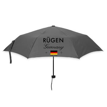 Rügen Deutschland Koordinaten Reise Souvenir - Regenschirm (klein) - Grau - Vorne