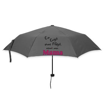 Mama Herzrosé Schriftzug - Regenschirm (klein) - Grau - Vorne