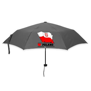 Poland Flag with Heart - Umbrella (small) - grey - Front