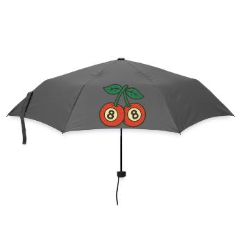 Playful Cherries Duo with Wide Eyes - Umbrella (small) - grey - Front