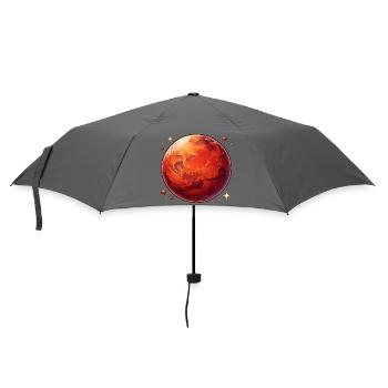 Red Planet Mars Cosmic Illustration - Umbrella (small) - grey - Front