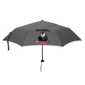 Pinguin Ich mach das aber ich gucke dabei böse - Regenschirm (klein) - Grau - Vorne