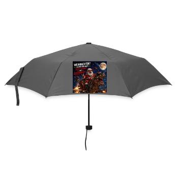 Liefernacht Weihnachtsmann Dino Humor Spruch Wild - Regenschirm (klein) - Grau - Vorne