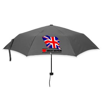 British flag with heart – love for Great Britain - Umbrella (small) - grey - Front