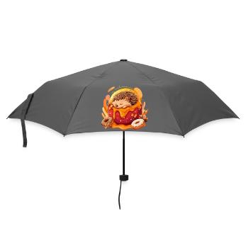 Kuscheliger Igel im Donut - Regenschirm (klein) - Grau - Vorne