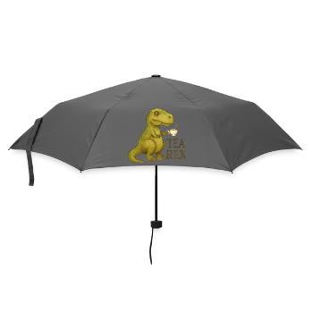 Tea Rex: Watercolor Dino Tea Time - Umbrella (small) - grey - Front