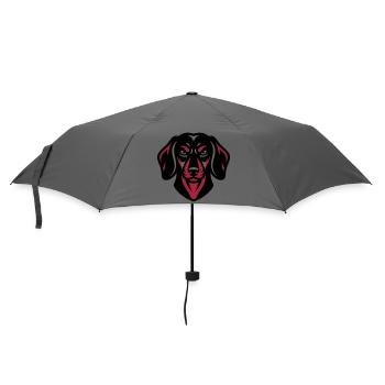 Schwarzer Dackel Logo - Regenschirm (klein) - Grau - Vorne