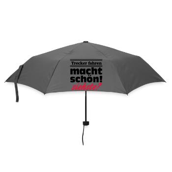 Traktor , Trecker , Trecker fahren (25) - Regenschirm (klein) - Grau - Vorne
