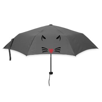 Rouge cœur pinceau sur fond noir - Parapluie standard - bruyère - Devant