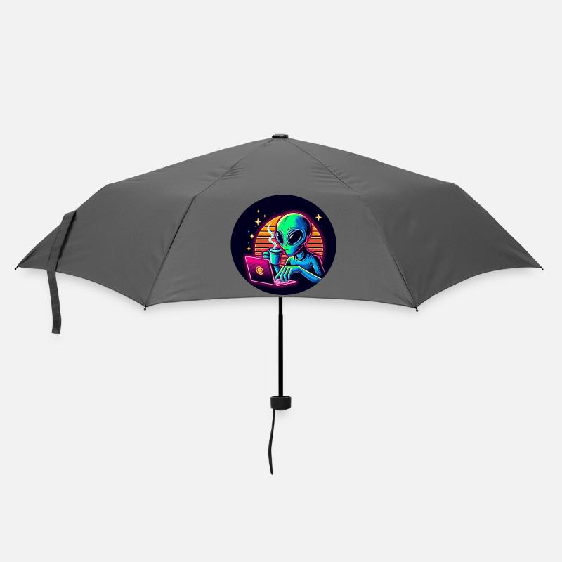 Alien at work - Umbrella (small) - grey