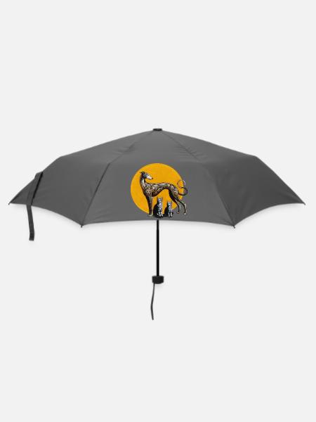 Galgo & Katzen StreetArt - Rough - Regenschirm (klein) - Grau