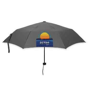 Retro-Sonnenuntergang der 1990er Jahre - Regenschirm (klein) - Grau - Vorne