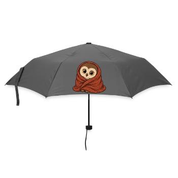 eule-decke - Regenschirm (klein) - Grau - Vorne