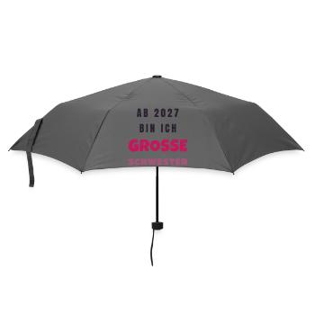 Ab 2027 bin ich große Schwester Baby Geschenk - Regenschirm (klein) - Grau - Vorne