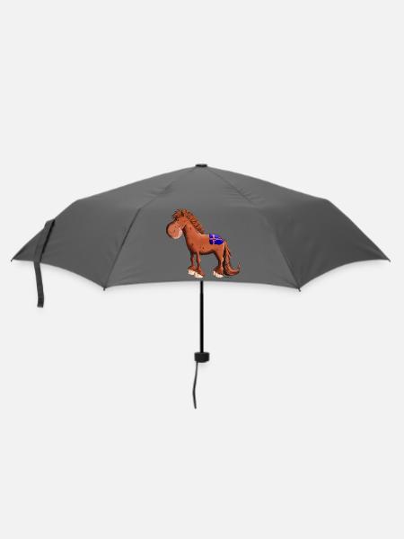Isländer mit Fahne - Regenschirm (klein) - Grau