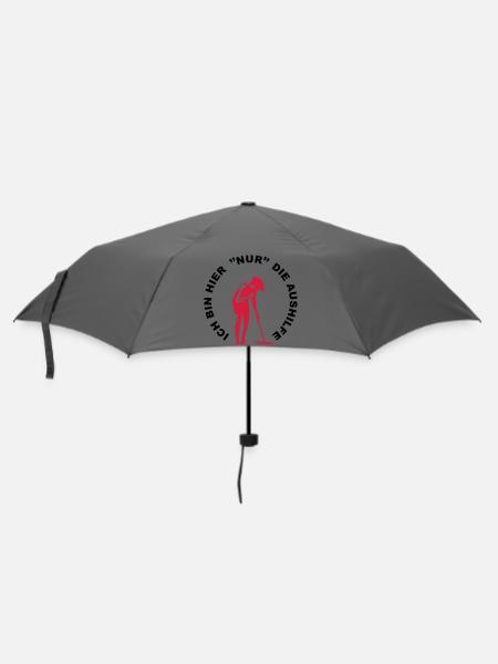 Frau beim Putzen Silhouette - Regenschirm (klein) - Grau