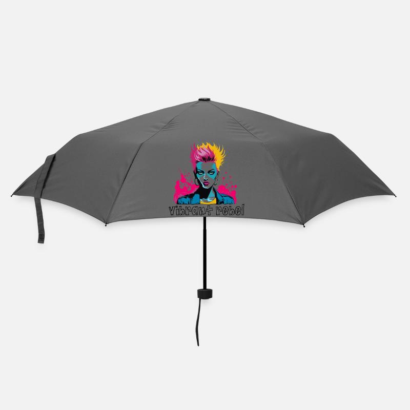 Vibrant Rebel - Explosive Pop Art Portrait - Umbrella (small) - grey