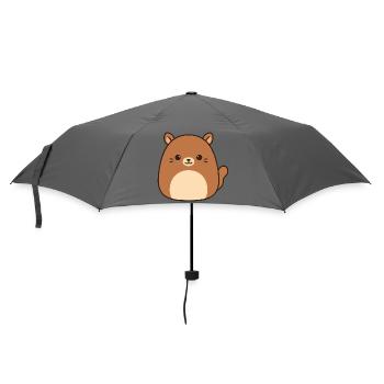 Cute Cat with Cuddly Eyes - Umbrella (small) - grey - Front