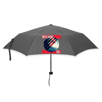 Neue Welle Neon Surf 80er - Regenschirm (klein) - Grau - Vorne