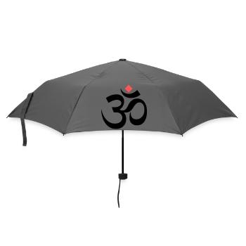 Om Zeichen Yoga Meditation - Regenschirm (klein) - Grau - Vorne