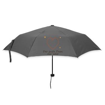 Der beste Papa der Welt Herzdesign - Regenschirm (klein) - Grau - Vorne