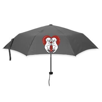 Verliebte Otter - Regenschirm (klein) - Grau - Vorne