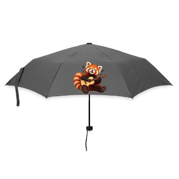 Gitarrenspielender Red Panda - Regenschirm (klein) - Grau - Vorne