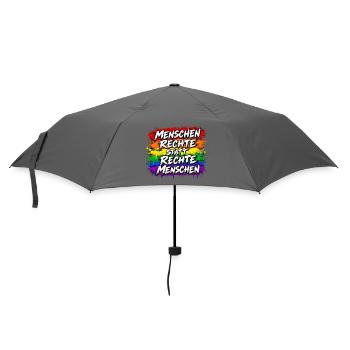 Menschenrechte statt Rechte Menschen - Regenschirm (klein) - Grau - Vorne