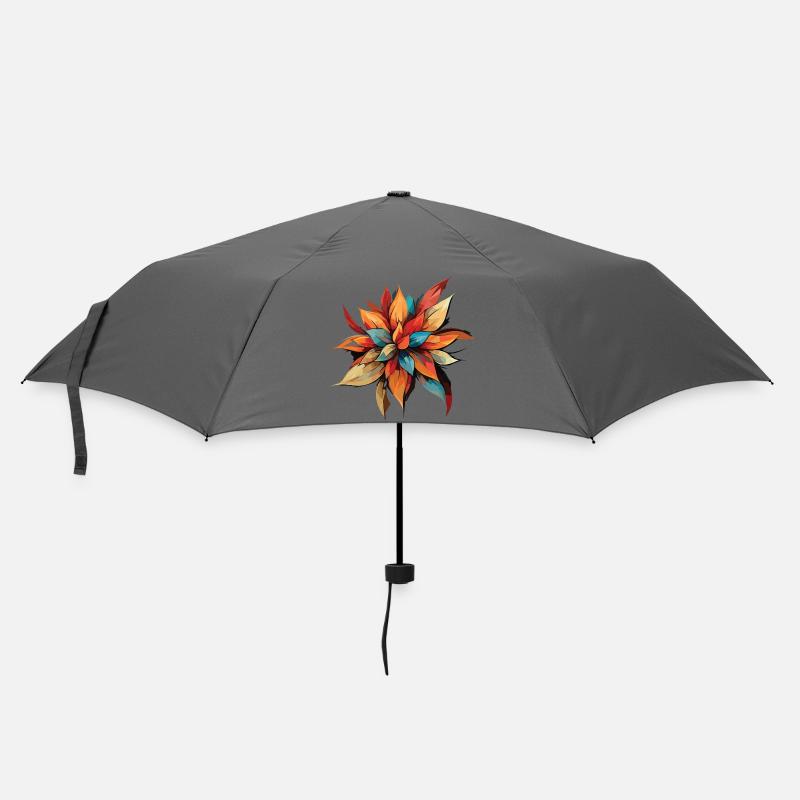 Prismatischer Herbst-Blumenstoß - Regenschirm (klein) - Grau